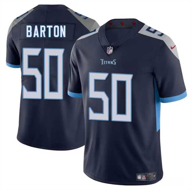 Men & Women & Youth Tennessee Titans #50 Cody Barton Navy 2025 Vapor Limited Stitched Jersey,We sell and wholesale Men & Women & Youth Tennessee Titans #50 Cody Barton Navy 2025 Vapor Limited Stitched Jersey on line form chian!